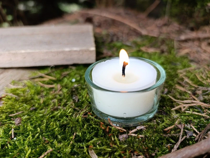 Bezobalová čajová svíčka z BIO sójového vosku
