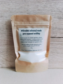 Pískový olivový vosk pro sypané svíčky + knot zdarma